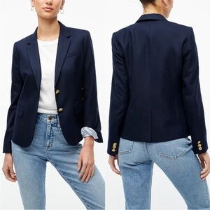 J. Crew Original schoolboy Navy blazer gold button size 2 NWT preppy academia